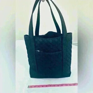 Lands End tote, black with total blue trim in zipper.